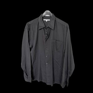 Perry Ellis XL Black Long Sleeve Button Down Shirt Cotton Tencel Blend